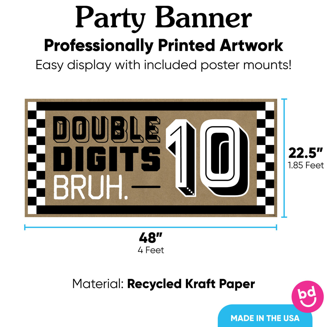 banner print detail on brown kraft paper