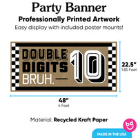 banner print detail on brown kraft paper