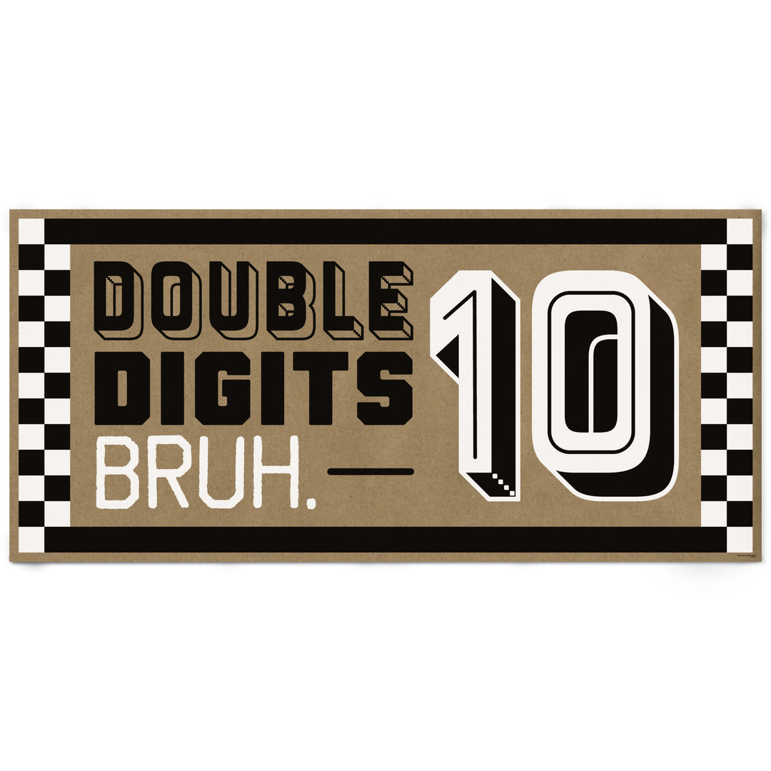 10th Birthday Bruh kraft banner backdrop party decoration