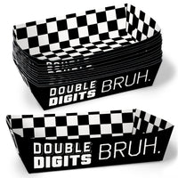 10th Birthday Bruh paper food trays checkered design