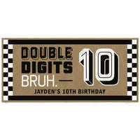 personalized 10th Birthday Bruh kraft banner custom text