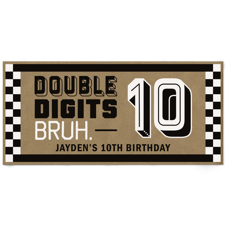 personalized 10th Birthday Bruh kraft banner custom text