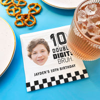 napkins styled on birthday table place setting