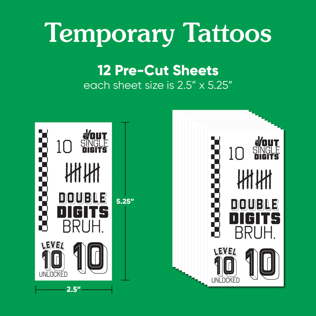 double digits bruh tattoo designs close-up variety set