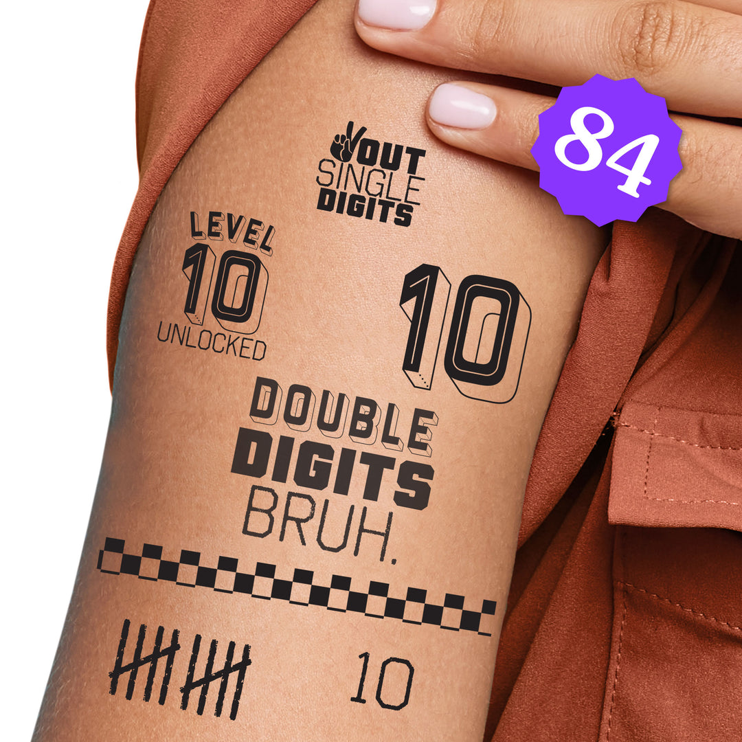 10th Birthday Bruh temporary tattoos sheets party favors