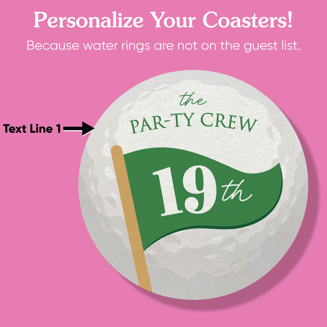Custom Text Coasters - Golf