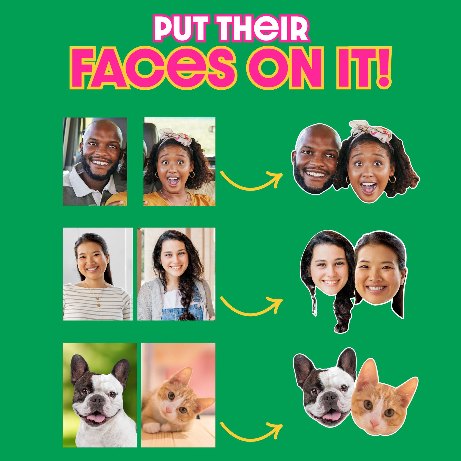 2 Fun Face Personalized Temporary Tattoos - Wedding Party Favors ...
