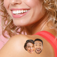 Custom Double Fun Face Temporary Tattoos - 12 Ct