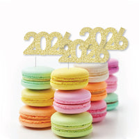 Gold Glitter 2026 - No-Mess Real Gold Glitter Cut-Out Numbers - New Year's Eve Party Confetti - Set of 24