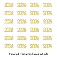 Gold Glitter 2026 - No-Mess Real Gold Glitter Cut-Out Numbers - New Year's Eve Party Confetti - Set of 24