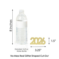 Gold Glitter 2026 - No-Mess Real Gold Glitter Cut-Out Numbers - New Year's Eve Party Confetti - Set of 24