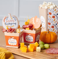 Happy Thanksgiving - Party Mini Favor Boxes - Fall Harvest Party Treat Candy Boxes - Set of 12