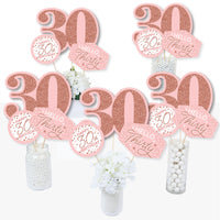 Adult 30th Birthday - Gold - Birthday Party Centerpiece Sticks - Table Toppers - Set of 15