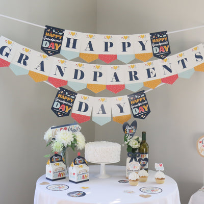 Happy Grandparents Day - Grandma & Grandpa Party Bunting Banner - Party Decorations - Happy Grandparents Day