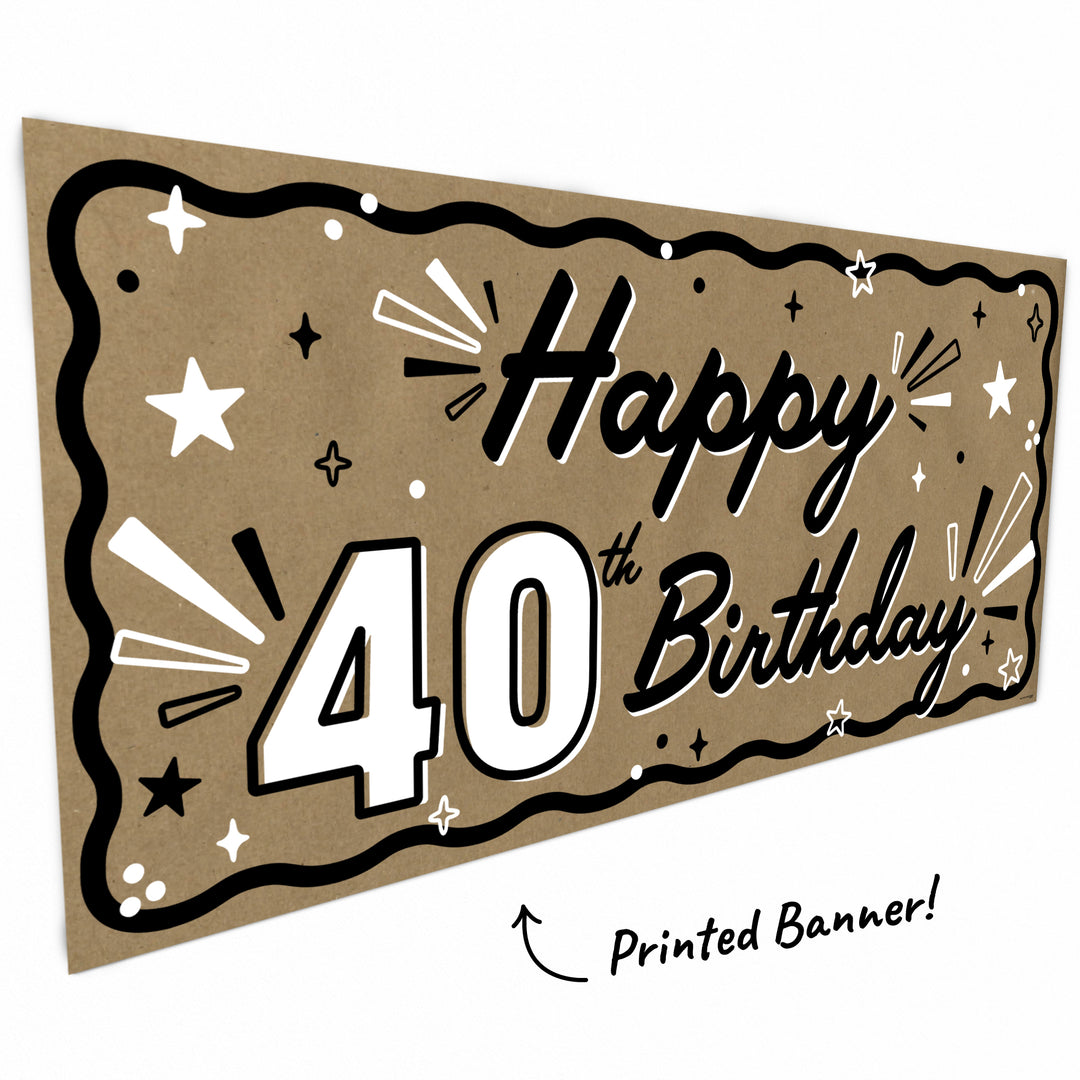 Recycled kraft paper birthday banner texture detail