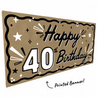 Recycled kraft paper birthday banner texture detail