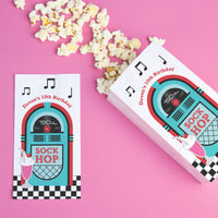 Custom Text Popcorn Bag - 50’s Sock Hop - 25 Ct