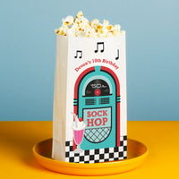 Custom Text Popcorn Bag - 50’s Sock Hop - 25 Ct