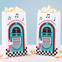 Custom Text Popcorn Bag - 50’s Sock Hop - 25 Ct