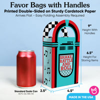 1950s Sock Hop Paper Favor Bags - 12 Ct