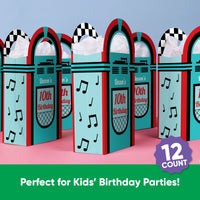 Custom Text 1950s Sock Hop Paper Favor Bags - 12 Ct