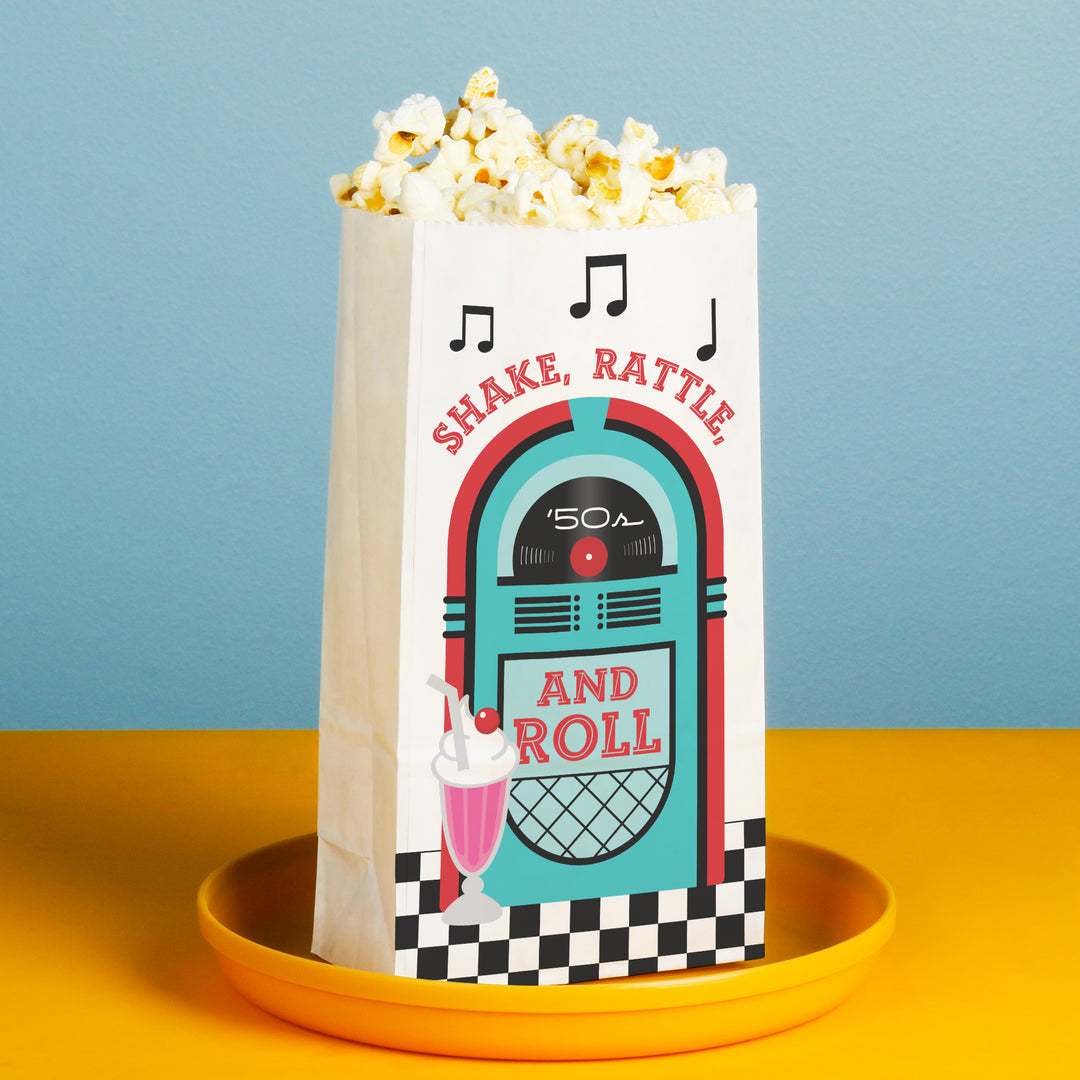 Popcorn Bags - 50's Sock Hop - 25 Ct