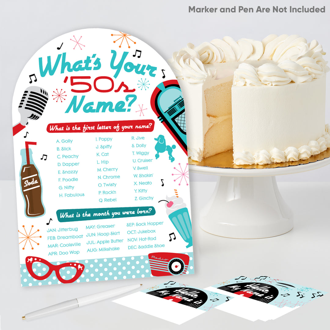 50s Sock Hop What's Your Name Party Game