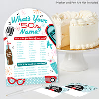 50s Sock Hop What's Your Name Party Game