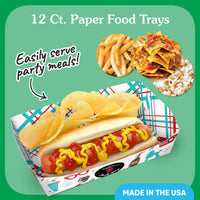 50s Sock Hop Paper Food Trays - 12 Ct