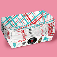 50s Sock Hop Paper Food Trays - 12 Ct