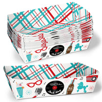 50s Sock Hop Paper Food Trays - 12 Ct