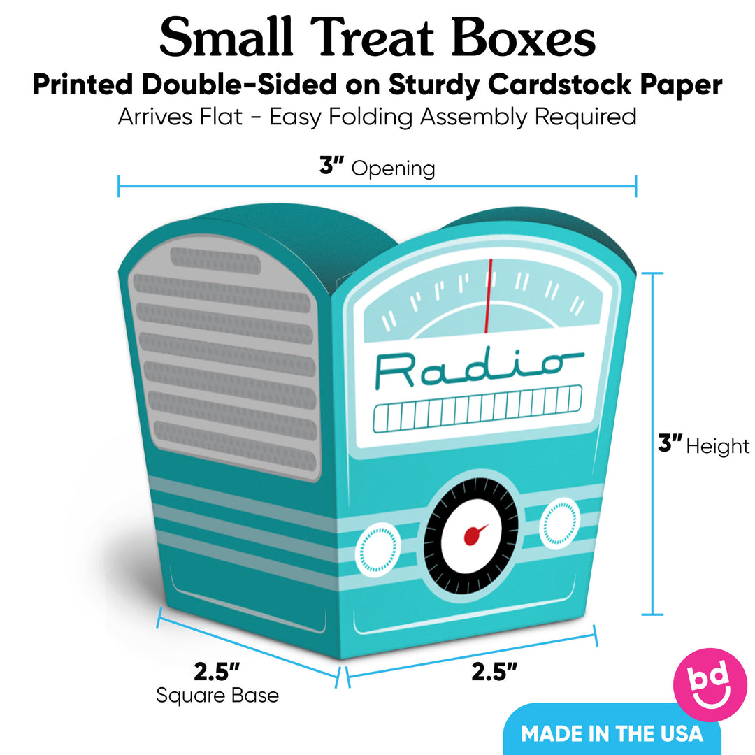 50s Sock Hop Treat Boxes - 12 Ct