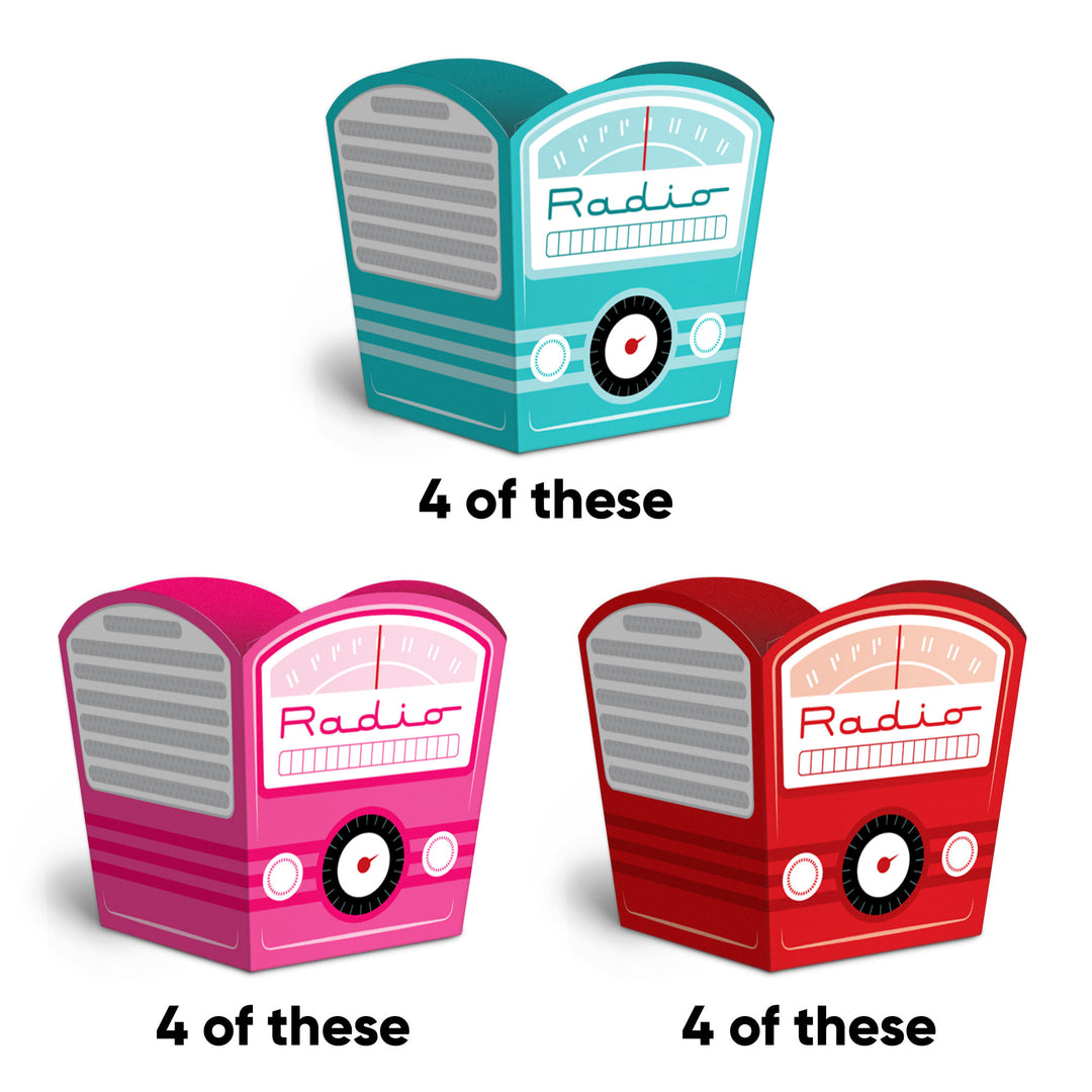 50s Sock Hop Treat Boxes - 12 Ct
