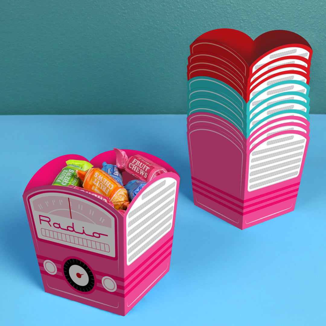 50s Sock Hop Treat Boxes - 12 Ct