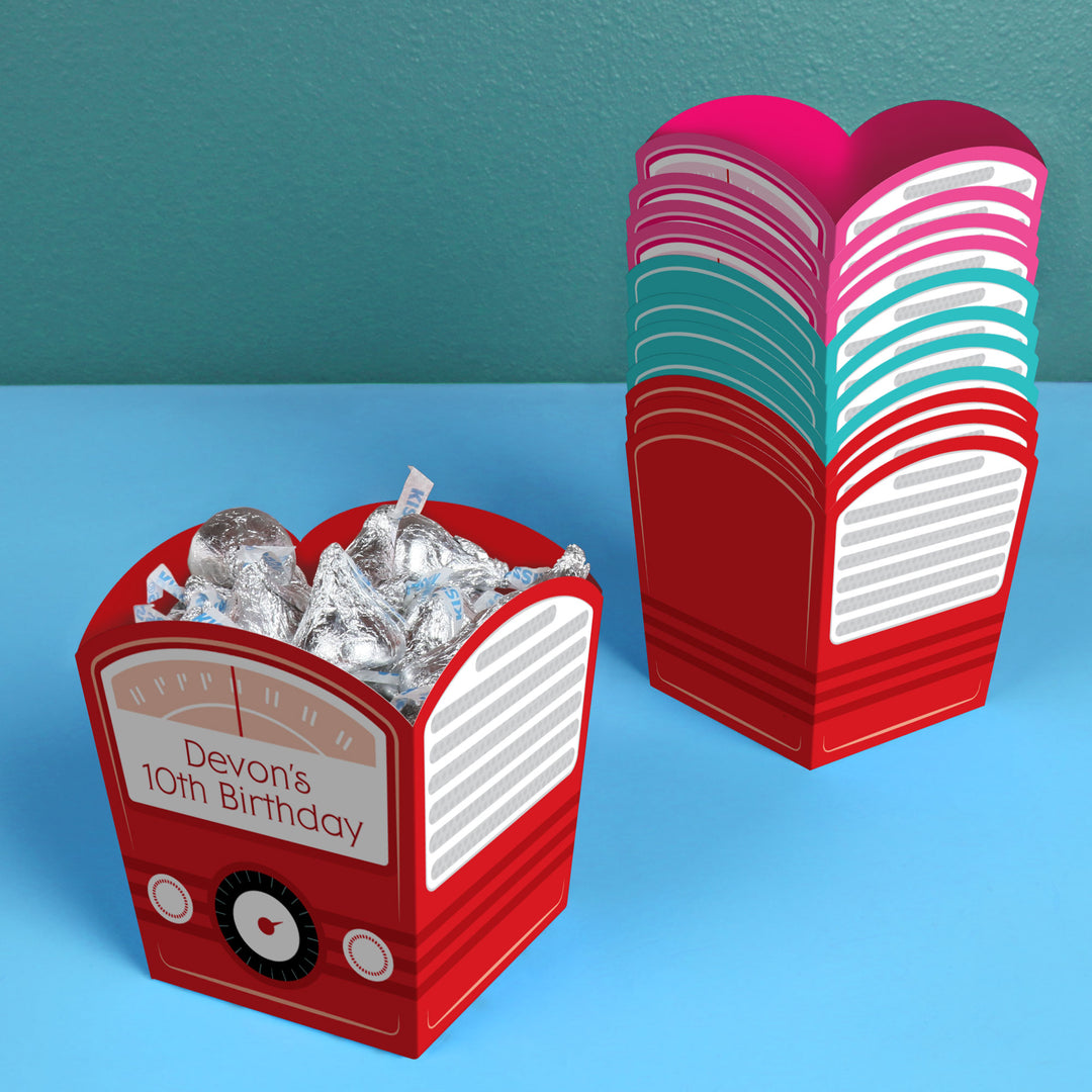Custom Text 50s Sock Hop Treat Boxes - 12 Ct