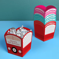 Custom Text 50s Sock Hop Treat Boxes - 12 Ct