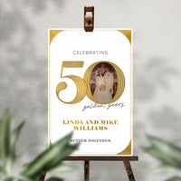 Personalized Photo 50th Wedding Anniversary Welcome Sign (Select Your Size)
