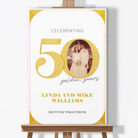Personalized Photo 50th Wedding Anniversary Welcome Sign (Select Your Size)