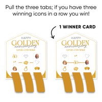 Custom Photo Face 50th Wedding Anniversary 3-In-A-Row Pull Tabs Game
