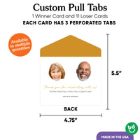 Custom Photo Face 50th Wedding Anniversary 3-In-A-Row Pull Tabs Game
