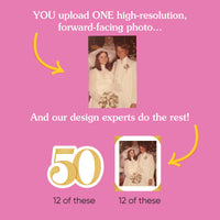 Custom Photo 50th Wedding Anniversary Treat Picks - 24 Ct