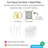 Custom Photo 50th Wedding Anniversary Treat Picks - 24 Ct