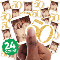 Custom Photo 50th Wedding Anniversary Treat Picks - 24 Ct