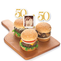 Custom Photo 50th Wedding Anniversary Treat Picks - 24 Ct