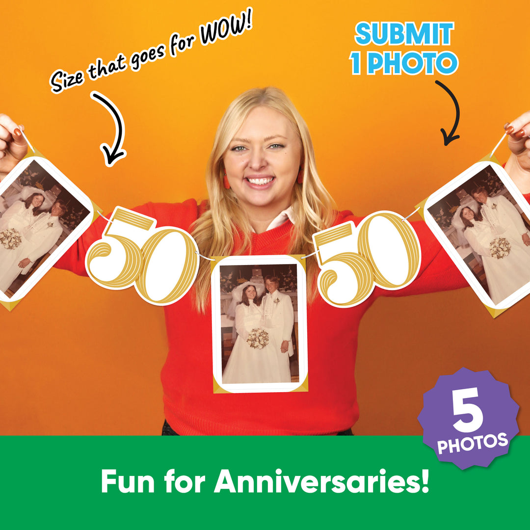 Custom Photo Garland Banner - 50th Wedding Anniversary