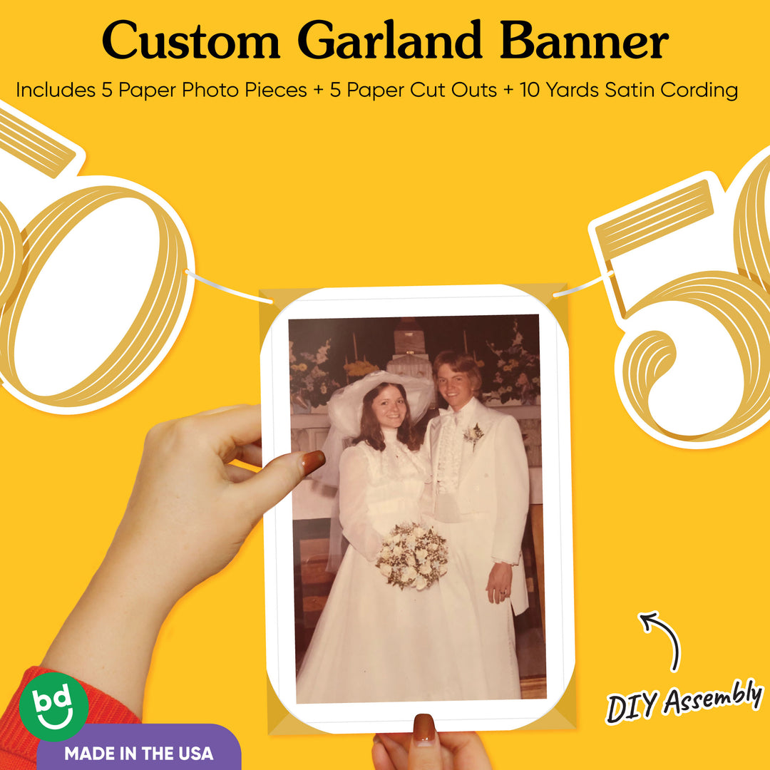 Custom Photo Garland Banner - 50th Wedding Anniversary