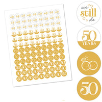50th Wedding Anniversary Candy Stickers - 1 Sheet of 108