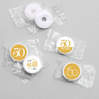 50th Wedding Anniversary Candy Stickers - 1 Sheet of 108