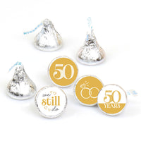 50th Wedding Anniversary Candy Stickers - 1 Sheet of 108