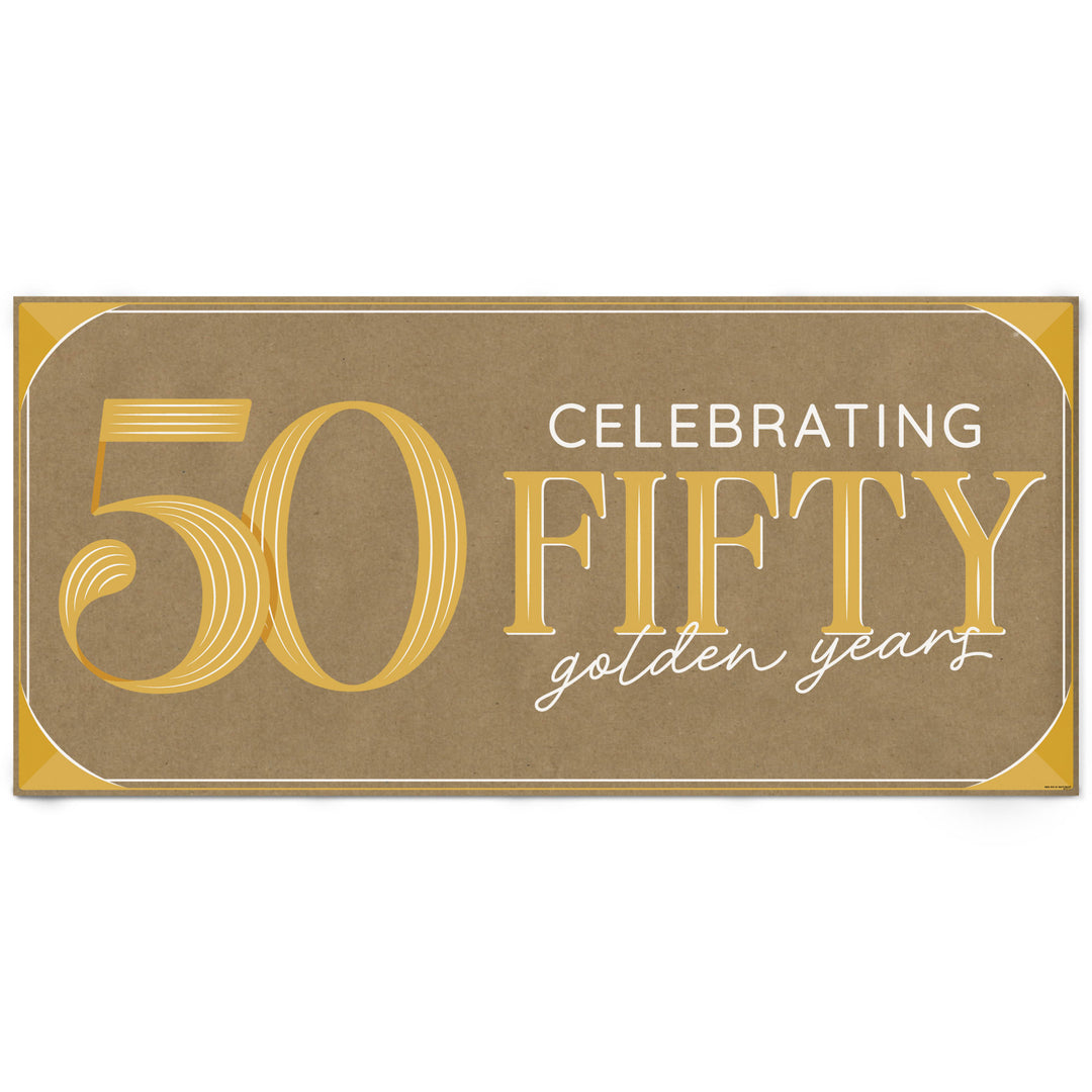 50th Wedding Anniversary Kraft Banner